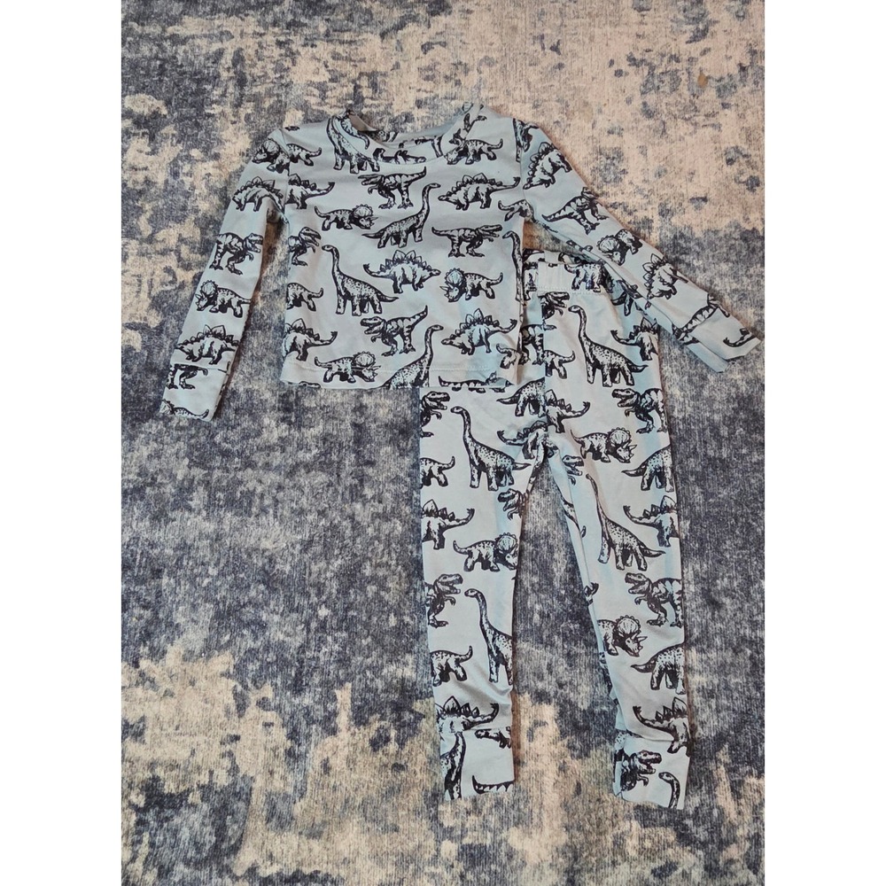 Mick Mack Ltd Kids 12M Dinosaur Pajama Set Blue Long Sleeve Top Leggings 2pc